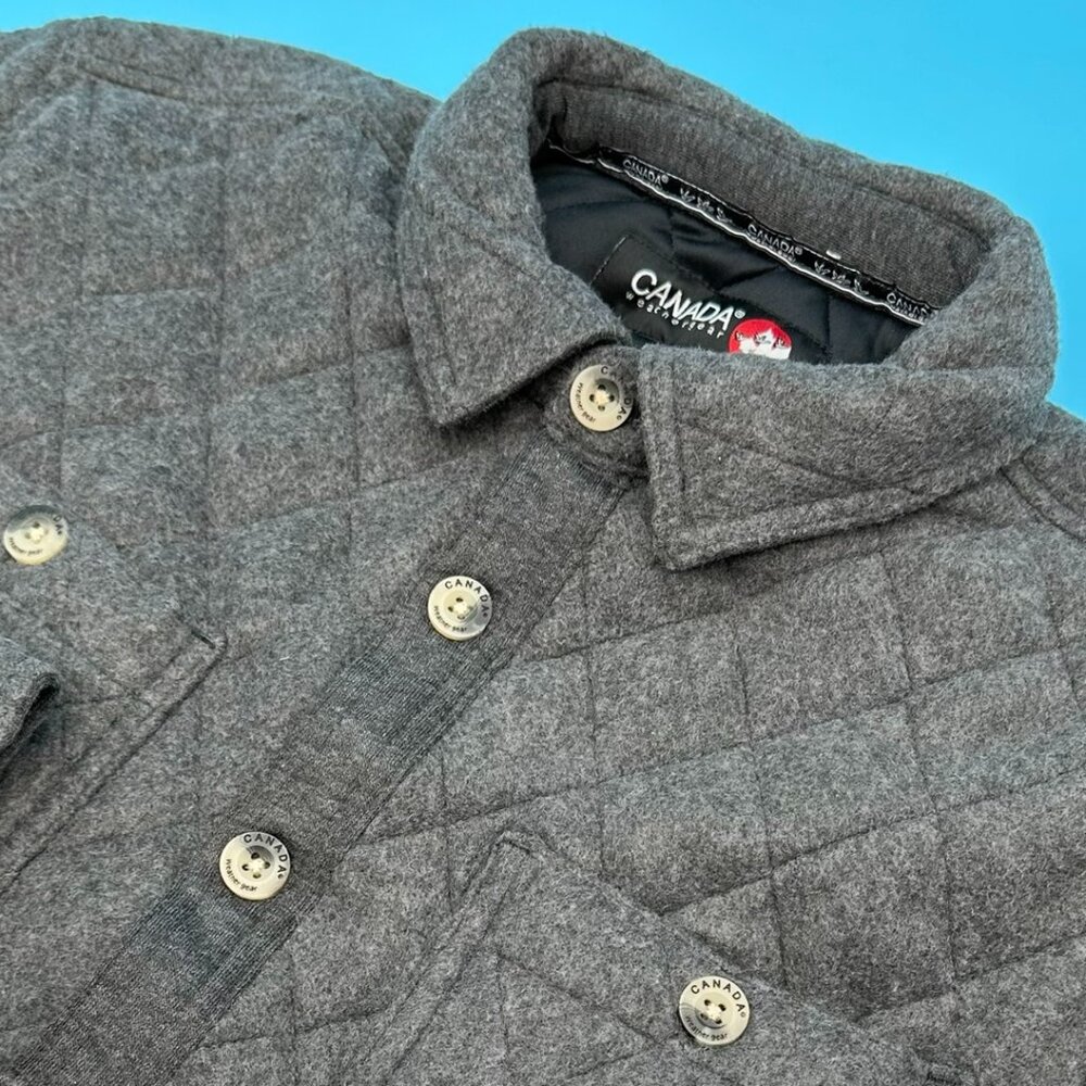 Canada Weathergear Men's Woolverton Fleece Quilted‎ Shirt Jacket, Size M, Carbon